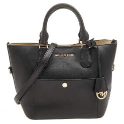 Michael Kors Black Saffiano Leather Greenwich Tote For Women