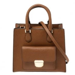 Michael Kors Brown Saffiano Leather Small Bridgette Tote For Women
