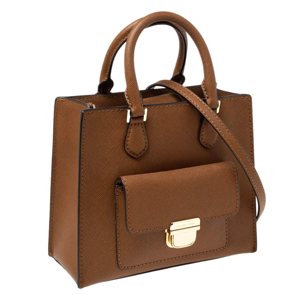 Michael Kors Brown Saffiano Leather Small Bridgette Tote For Women - Image 3