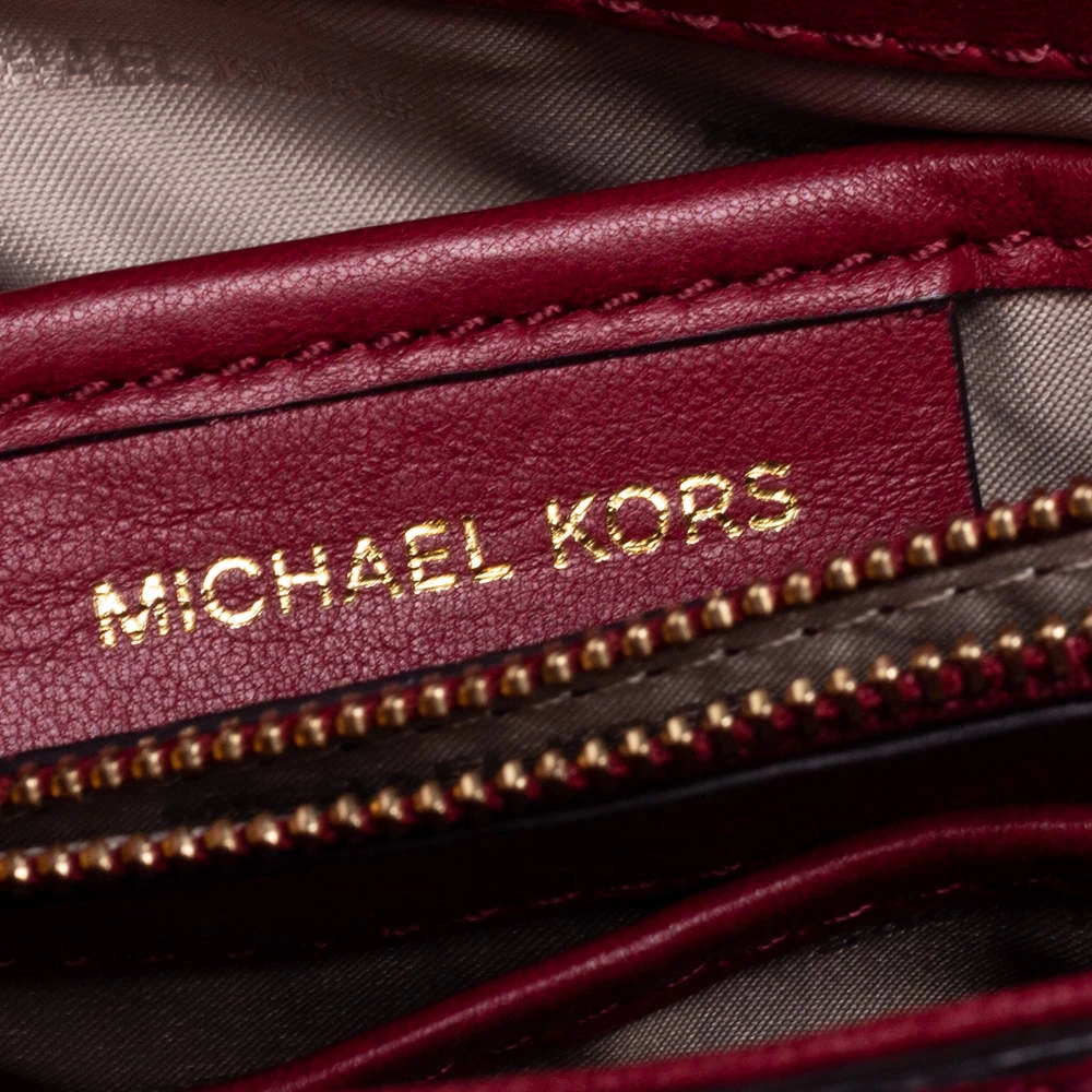 Michael Kors Burgundy Leather Small Whitney Shoulder Bag For Women - Image 8
