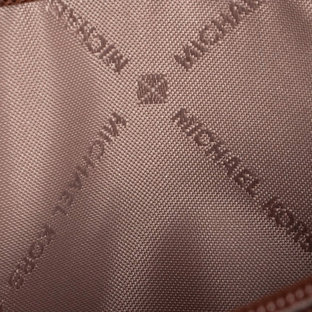 Michael Kors Beige/Brown Signature Coated Canvas And Leather Flap Clutch Bag For Women - Image 9