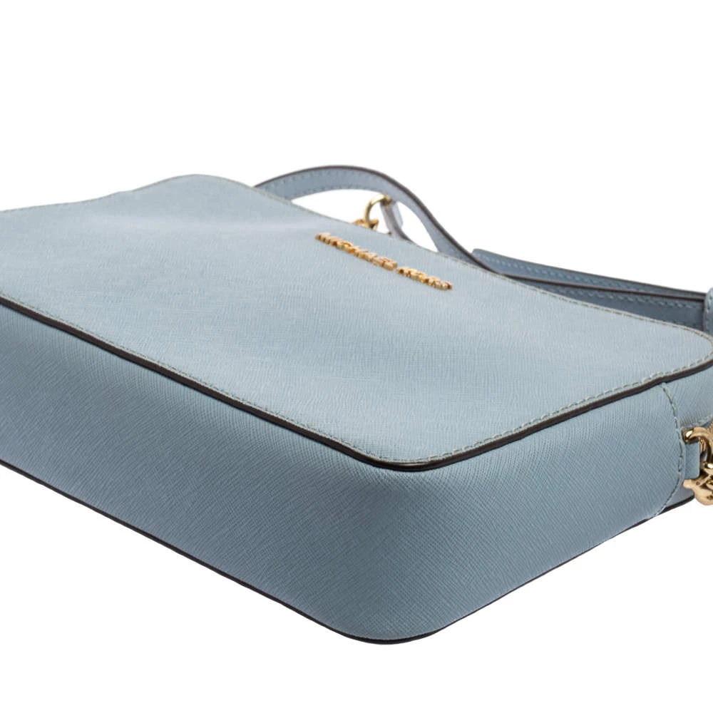 Michael Kors Blue Leather Jet Set Camera Crossbody Bag For Women - Image 11