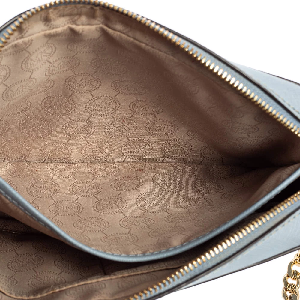 Michael Kors Blue Leather Jet Set Camera Crossbody Bag For Women - Image 9