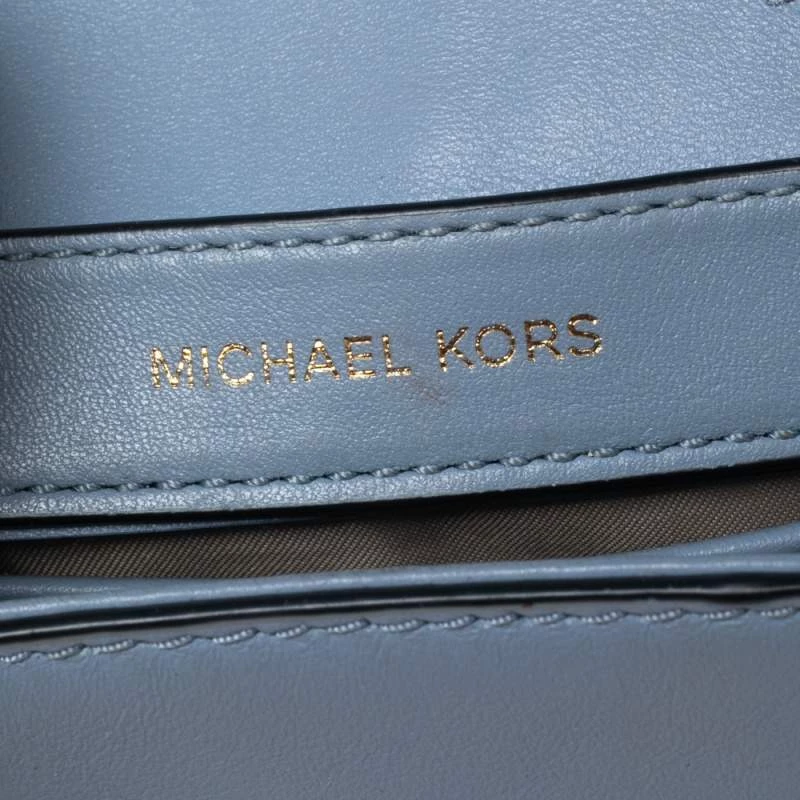 Michael Kors Two Tone Blue Leather Mini Whitney Top Handle Bag For Women - Image 10