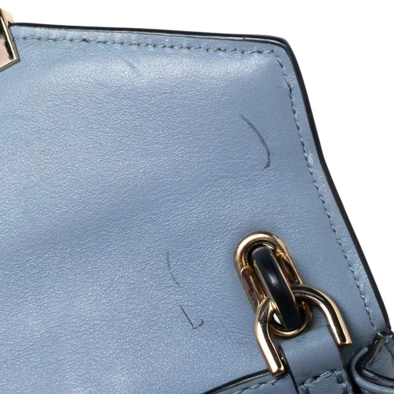 Michael Kors Two Tone Blue Leather Mini Whitney Top Handle Bag For Women - Image 8