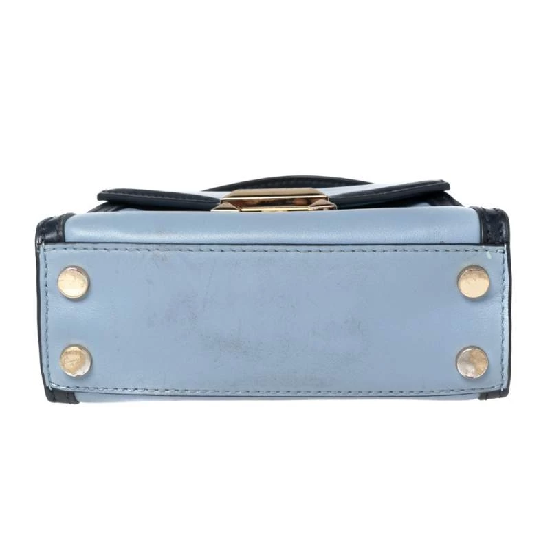 Michael Kors Two Tone Blue Leather Mini Whitney Top Handle Bag For Women - Image 7