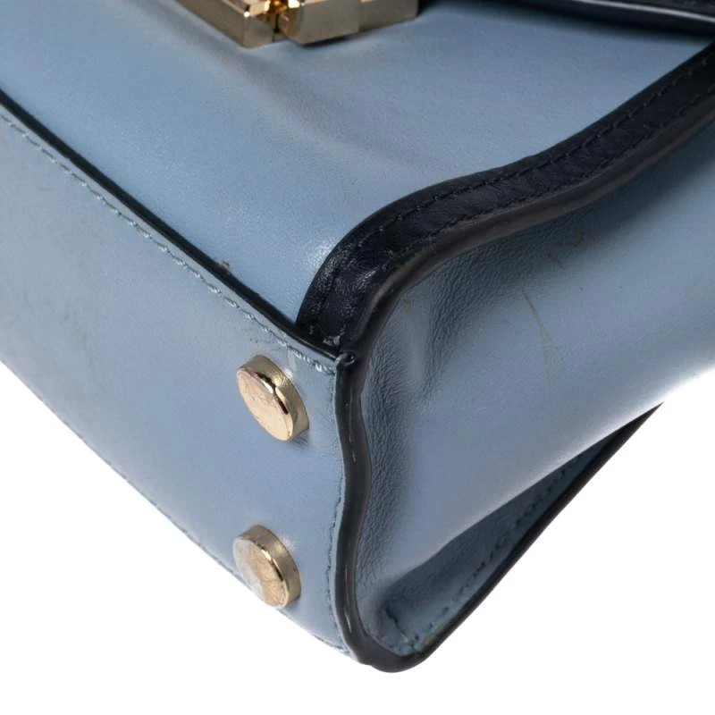 Michael Kors Two Tone Blue Leather Mini Whitney Top Handle Bag For Women - Image 13