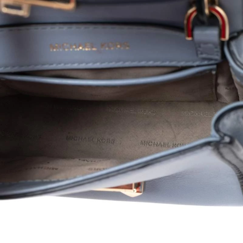 Michael Kors Two Tone Blue Leather Mini Whitney Top Handle Bag For Women - Image 9