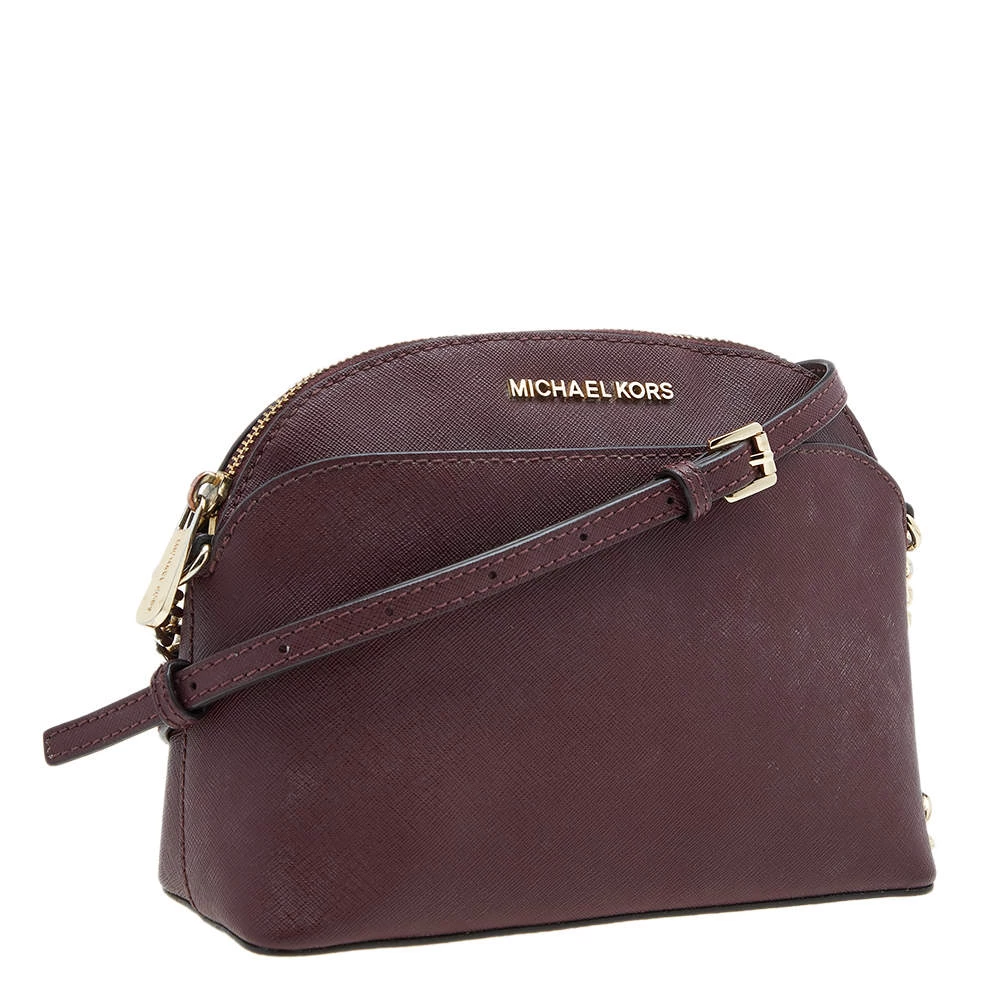 Michael Kors Burgundy Leather Emmy Crossbody Bag For Women - Image 3