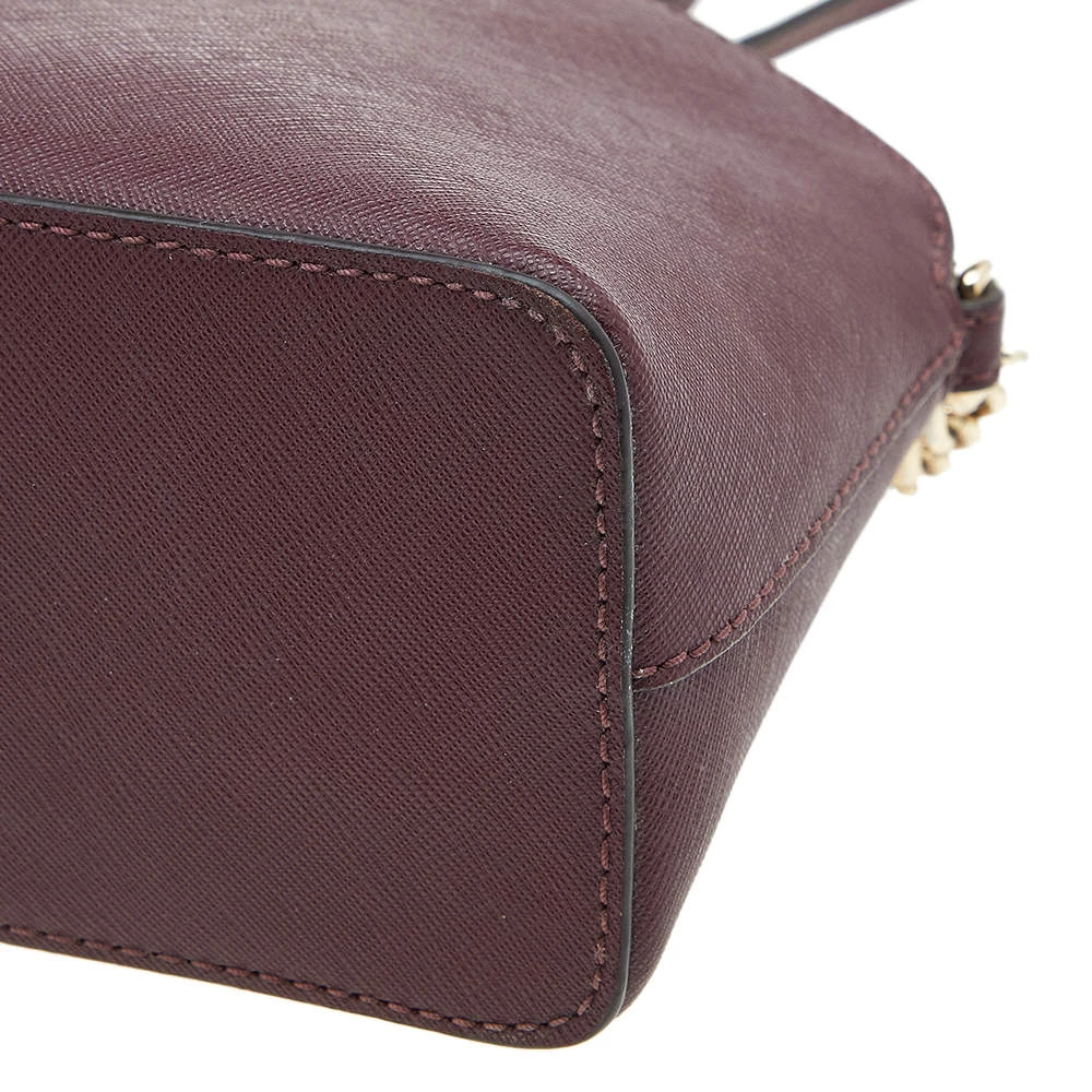 Michael Kors Burgundy Leather Emmy Crossbody Bag For Women - Image 11