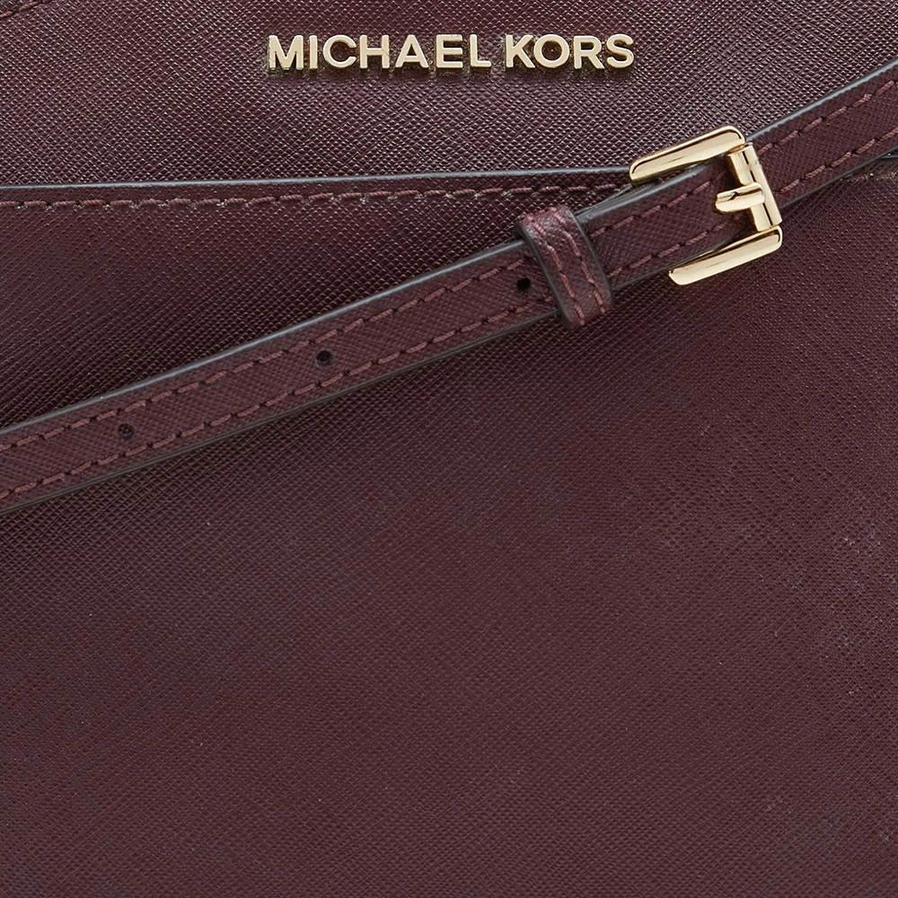 Michael Kors Burgundy Leather Emmy Crossbody Bag For Women - Image 5