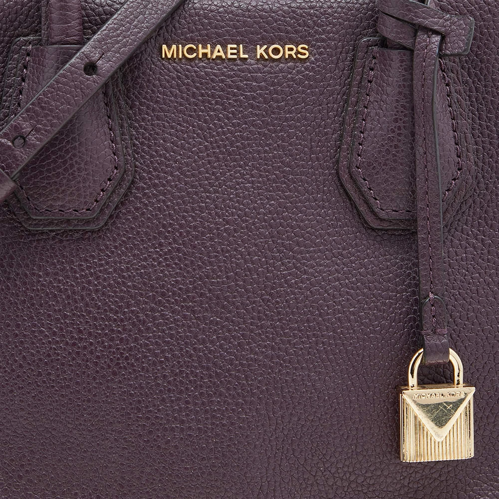 Michael Kors Purple Leather Mini Mercer Tote For Women - Image 5