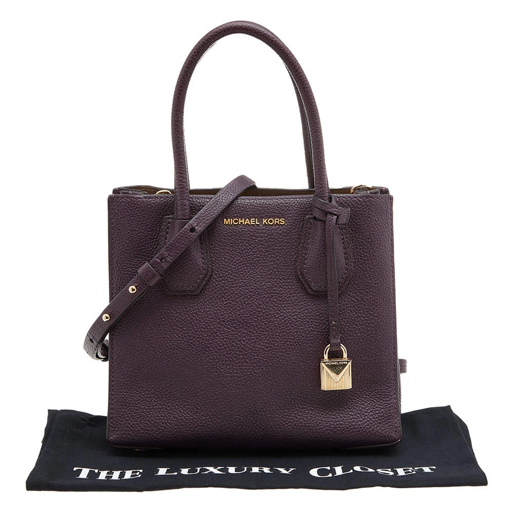 Michael Kors Purple Leather Mini Mercer Tote For Women - Image 9