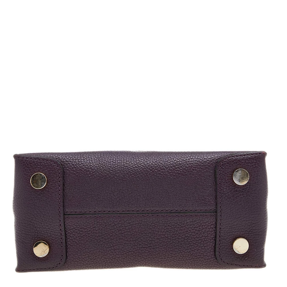 Michael Kors Purple Leather Mini Mercer Tote For Women - Image 6