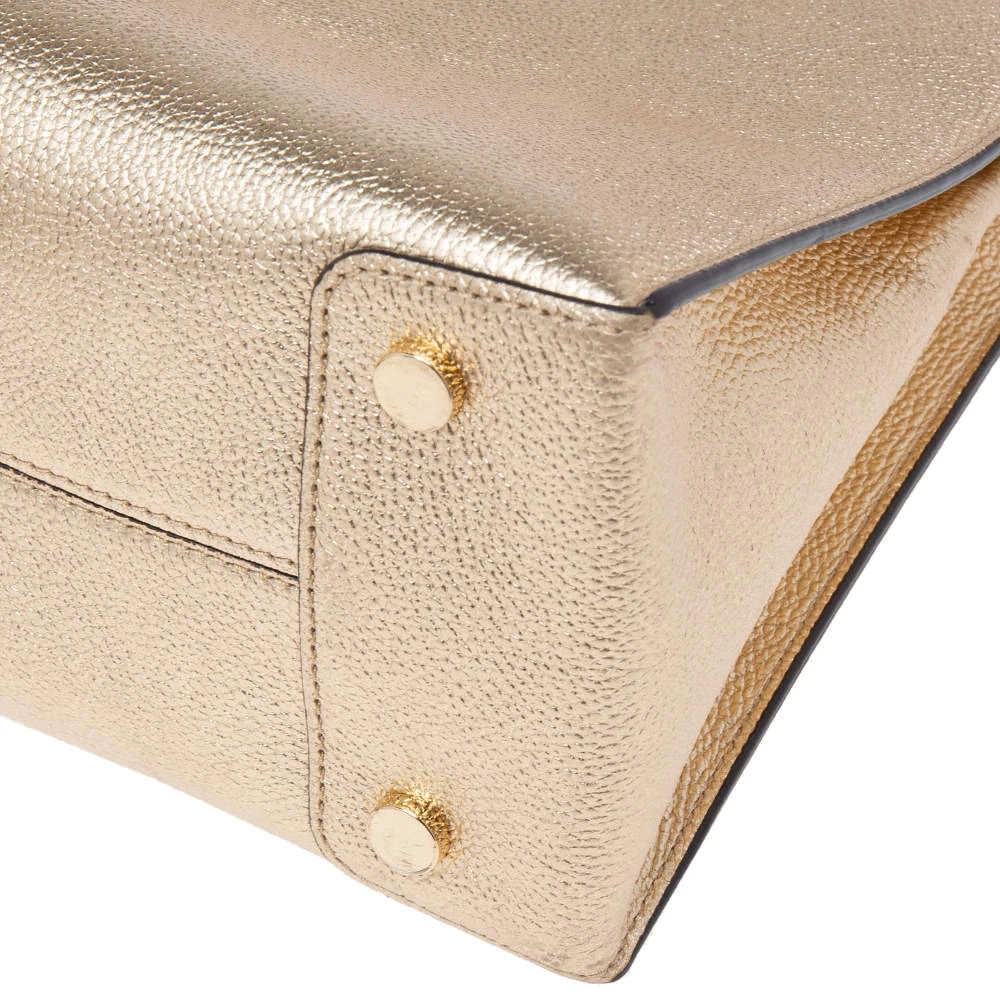 Michael Kors Metallic Gold Leather Medium Mercer Tote For Women - Image 11