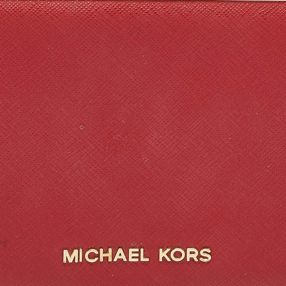 Michael Kors Red Saffiano Leather Minaudiere Clutch For Women - Image 5