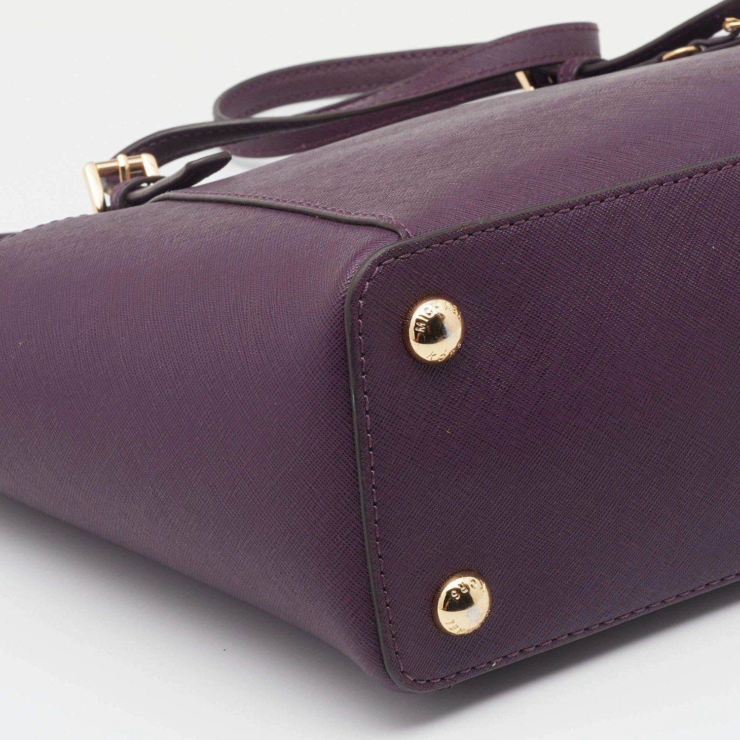 Michael Kors Dark Purple Saffiano Leather Travel Jet Set Tote For Women - Image 11