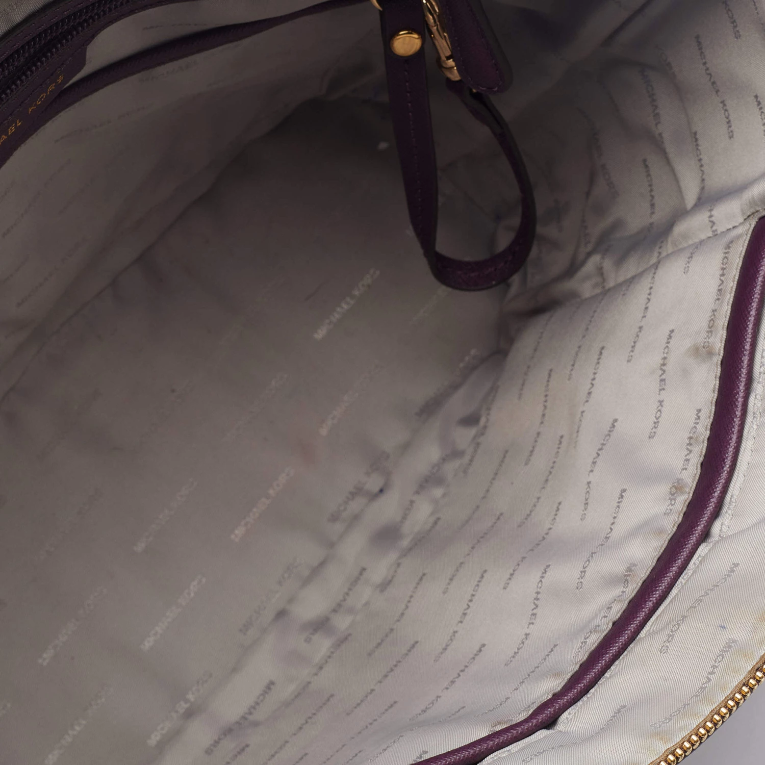 Michael Kors Dark Purple Saffiano Leather Travel Jet Set Tote For Women - Image 7