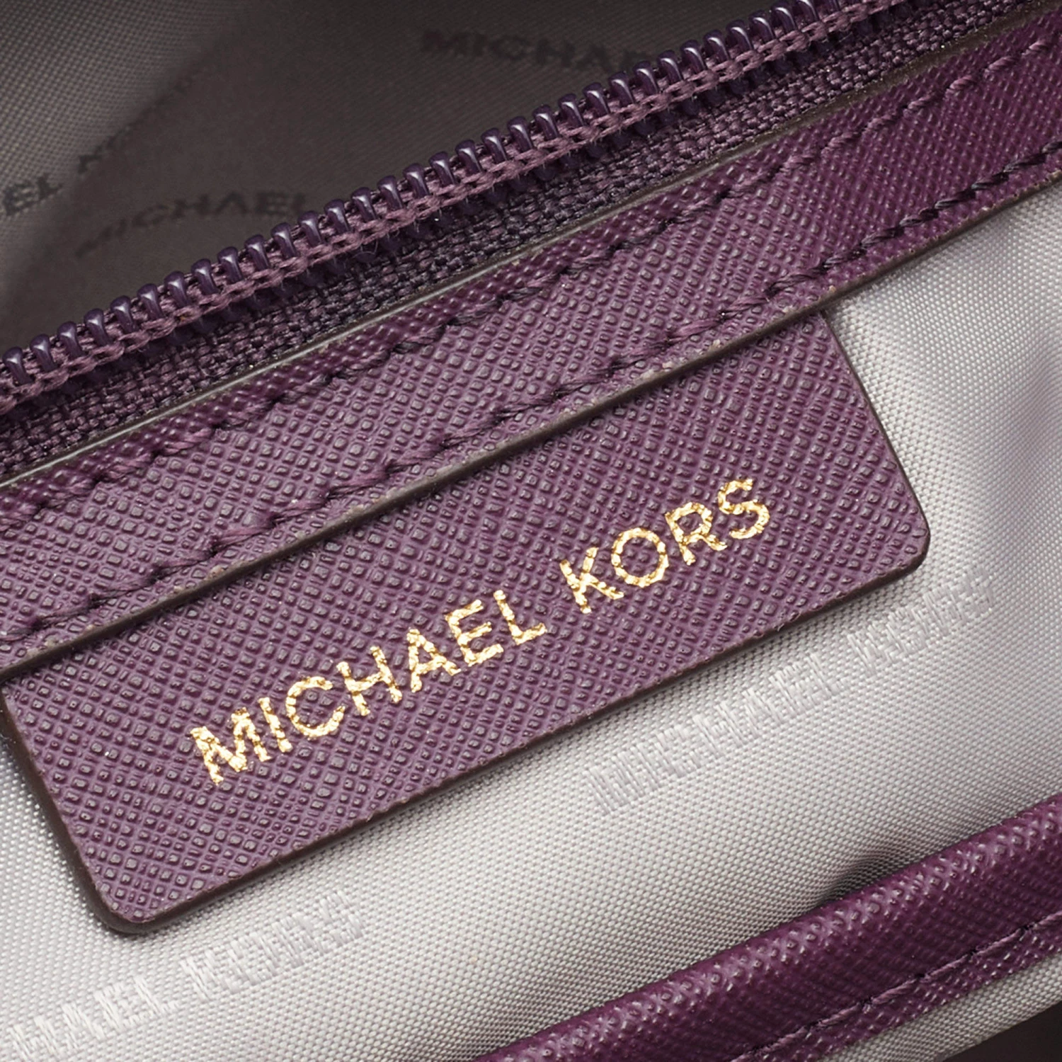 Michael Kors Dark Purple Saffiano Leather Travel Jet Set Tote For Women - Image 8