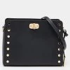 Michael Kors Black Leather Studded Sylvie Shoulder Bag For Women
