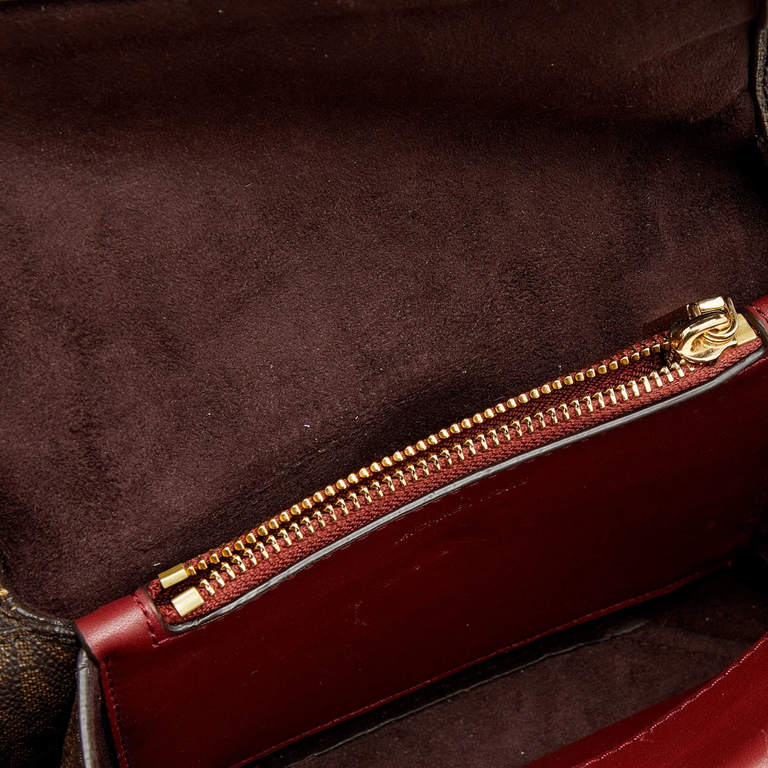 Michael Kors Brown/Burgundy Signature Coated Canvas And Leather Medium Cece Shoulder Bag For Women - Image 7