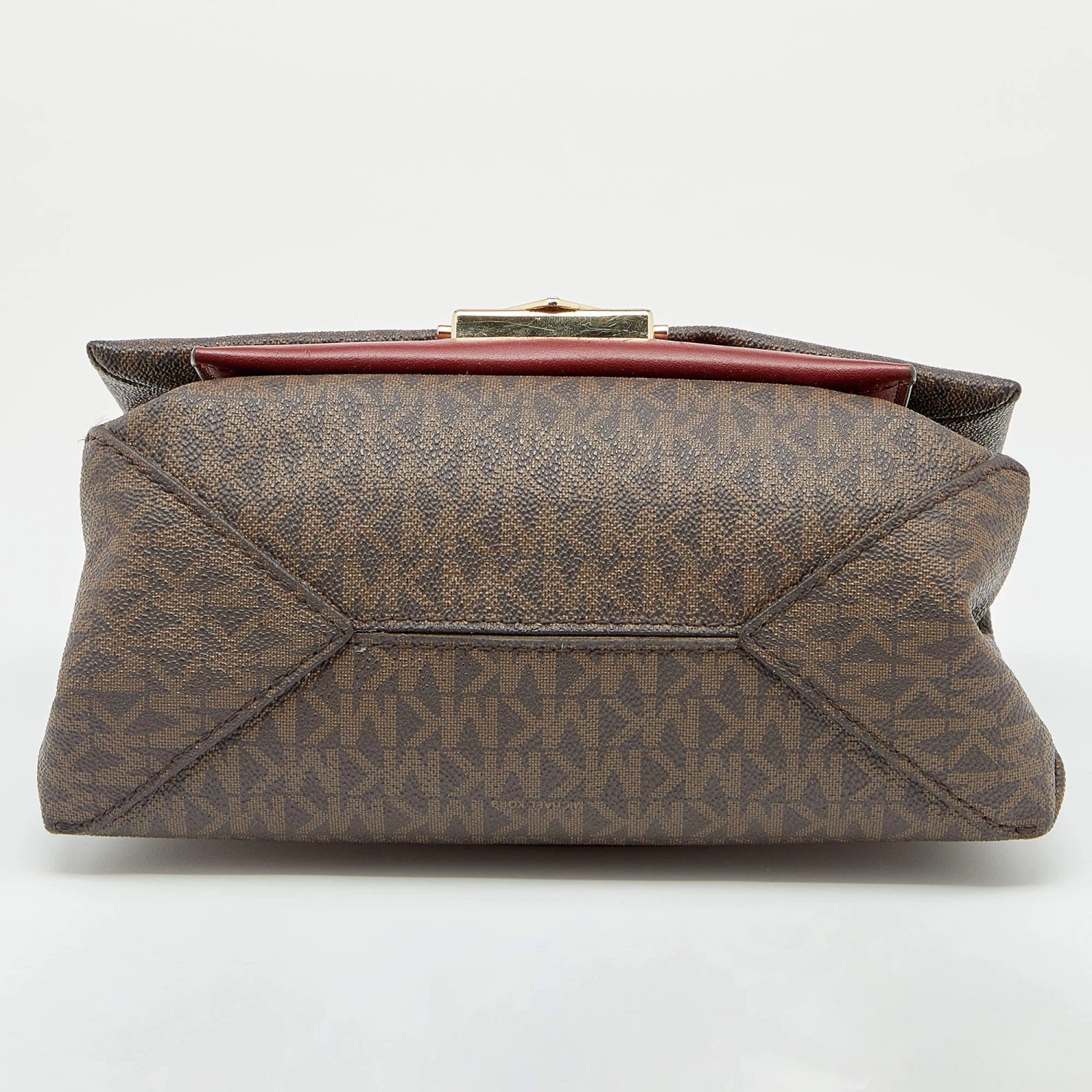 Michael Kors Brown/Burgundy Signature Coated Canvas And Leather Medium Cece Shoulder Bag For Women - Image 6