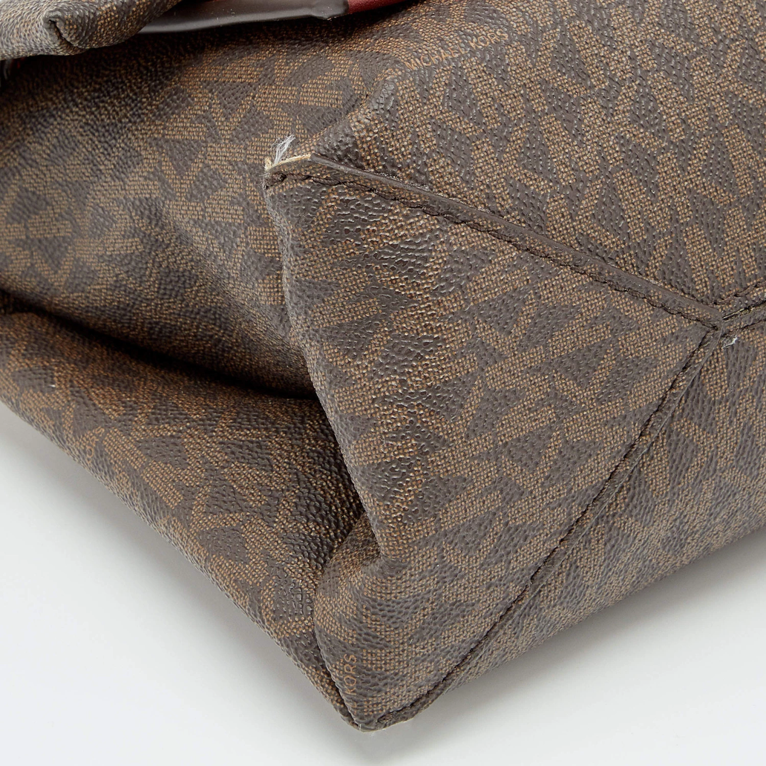 Michael Kors Brown/Burgundy Signature Coated Canvas And Leather Medium Cece Shoulder Bag For Women - Image 11