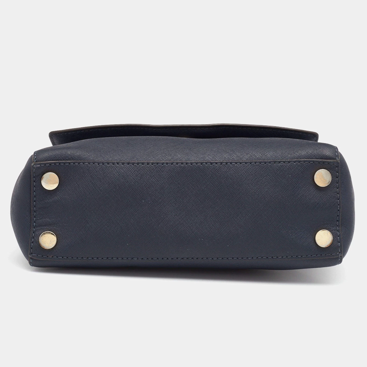 Michael Kors Navy Blue Saffiano Leather Small Ava Top Handle Bag For Women - Image 6