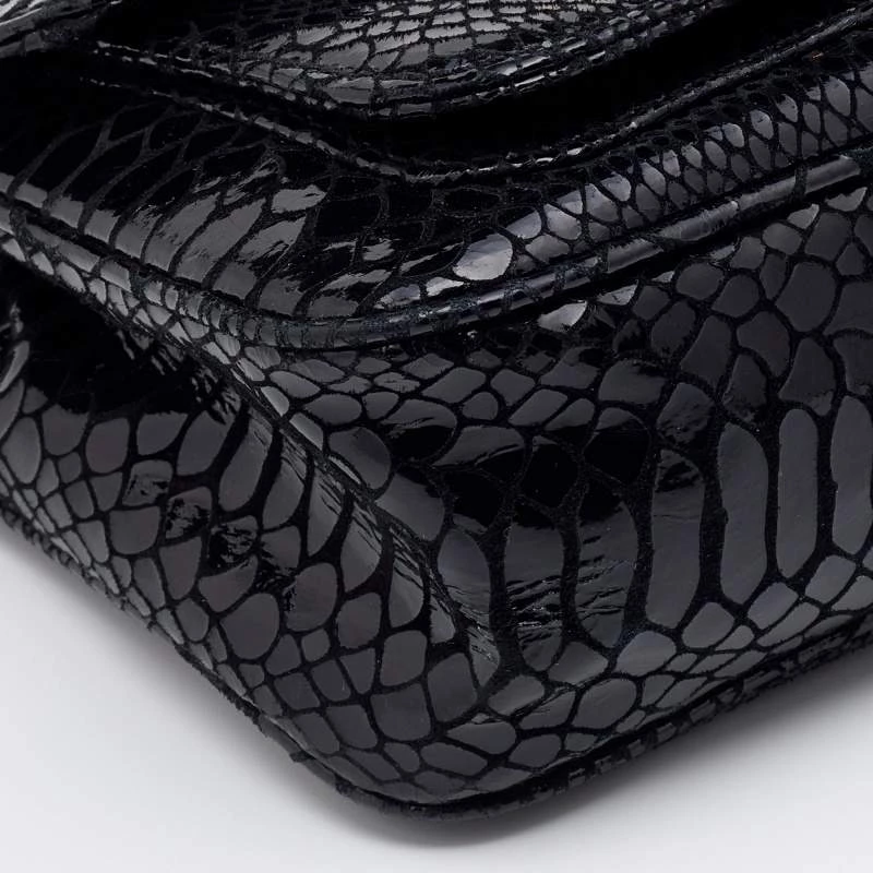 Michael Kors Black Python Effect Leather Sloan Shoulder Bag For Women - Image 12