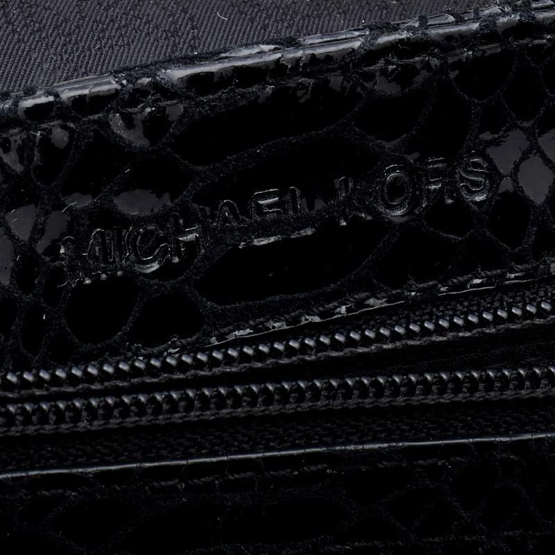Michael Kors Black Python Effect Leather Sloan Shoulder Bag For Women - Image 9