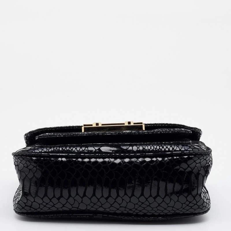 Michael Kors Black Python Effect Leather Sloan Shoulder Bag For Women - Image 7