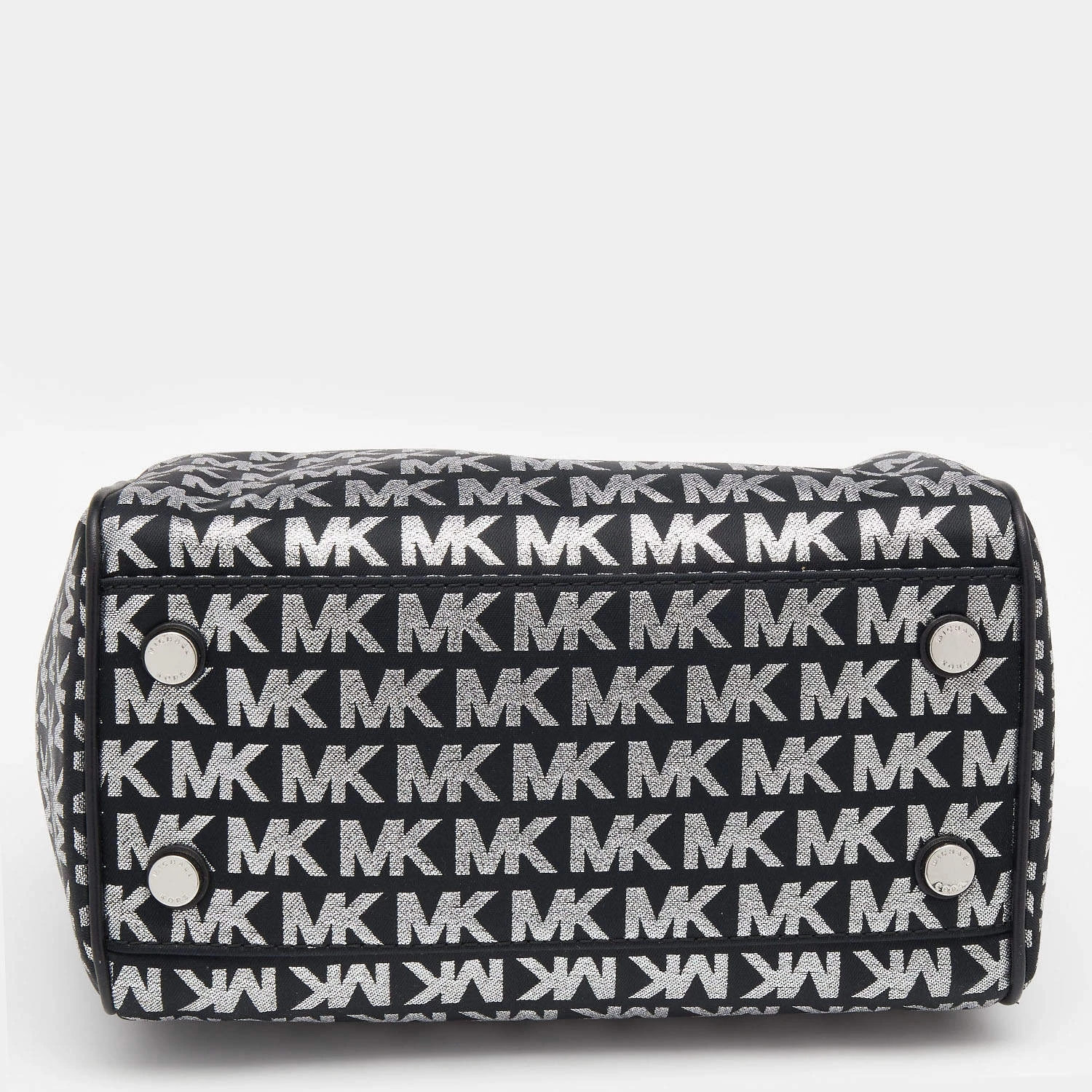 Michael Kors Black Jacquard And Leather Bedford Boston Bag For Women - Image 6