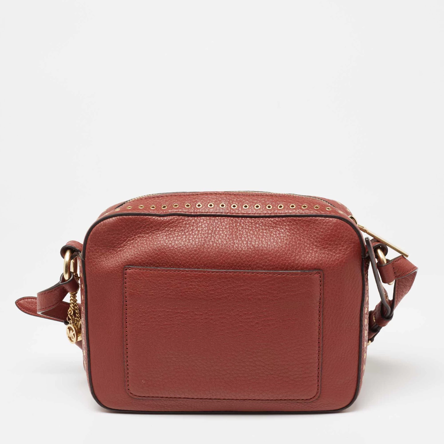 Michael Kors Brick Brown Leather Brooklyn Camera Shoulder Bag For Women - Image 4