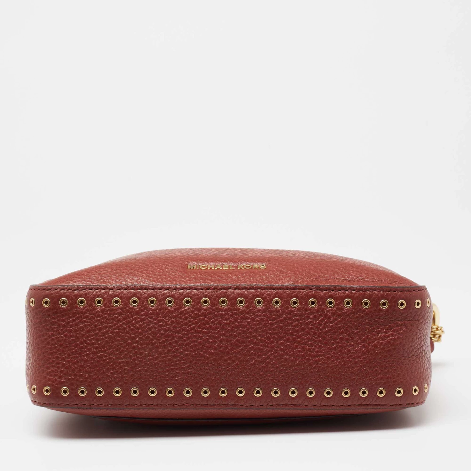 Michael Kors Brick Brown Leather Brooklyn Camera Shoulder Bag For Women - Image 7