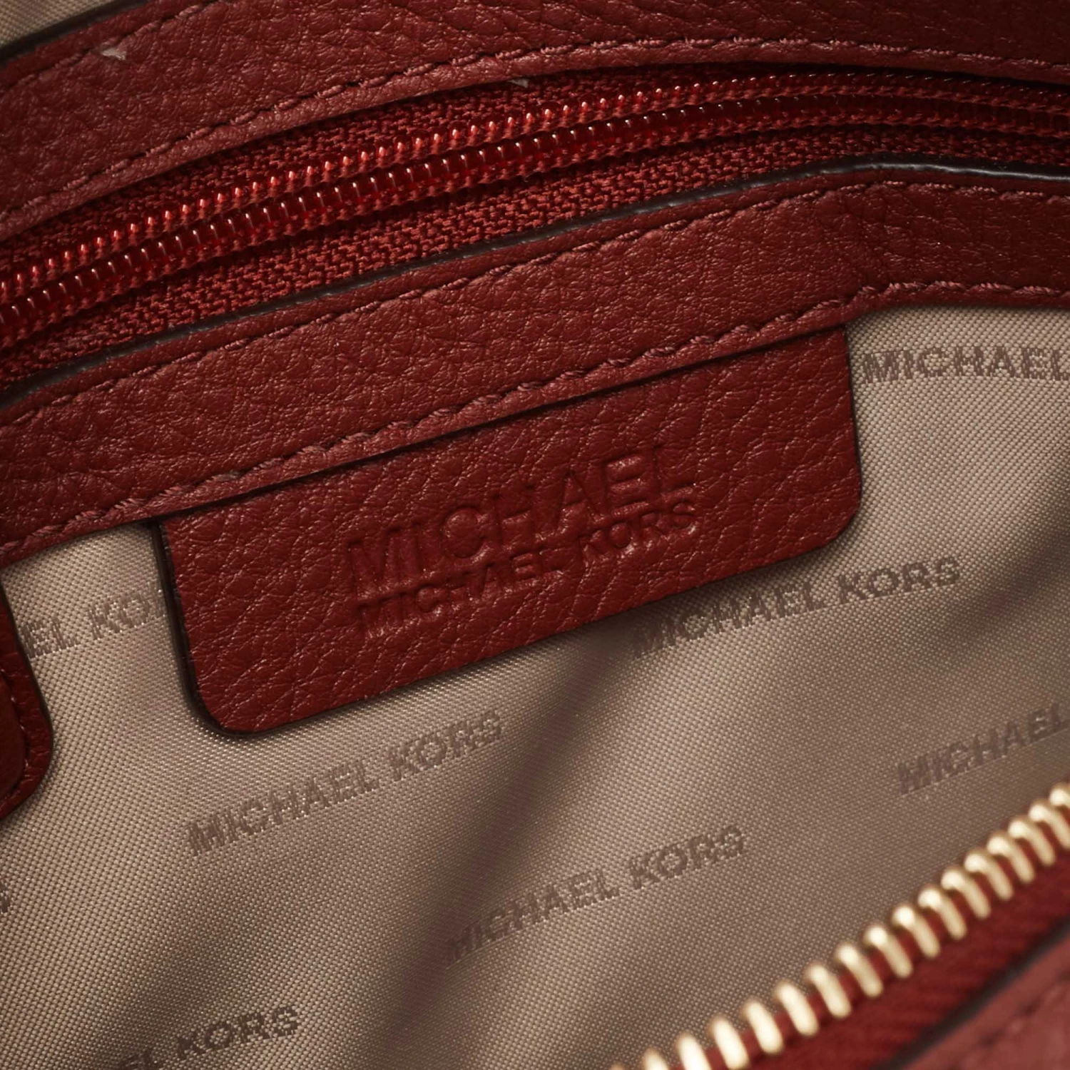 Michael Kors Brick Brown Leather Brooklyn Camera Shoulder Bag For Women - Image 10