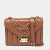 Michael Kors Tan Quilted Leather Whitney Shoulder Bag For Women