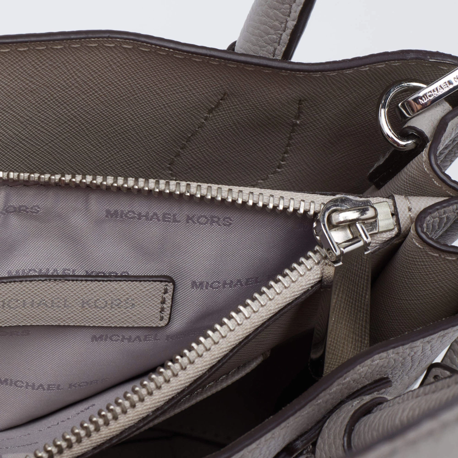 Michael Kors Grey Leather Mercer Tote For Women - Image 8