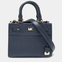 Michael Kors Navy Blue Leather Reagan Tote For Women