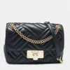 Michael Kors Black Leather Medium Peyton Shoulder Bag For Women