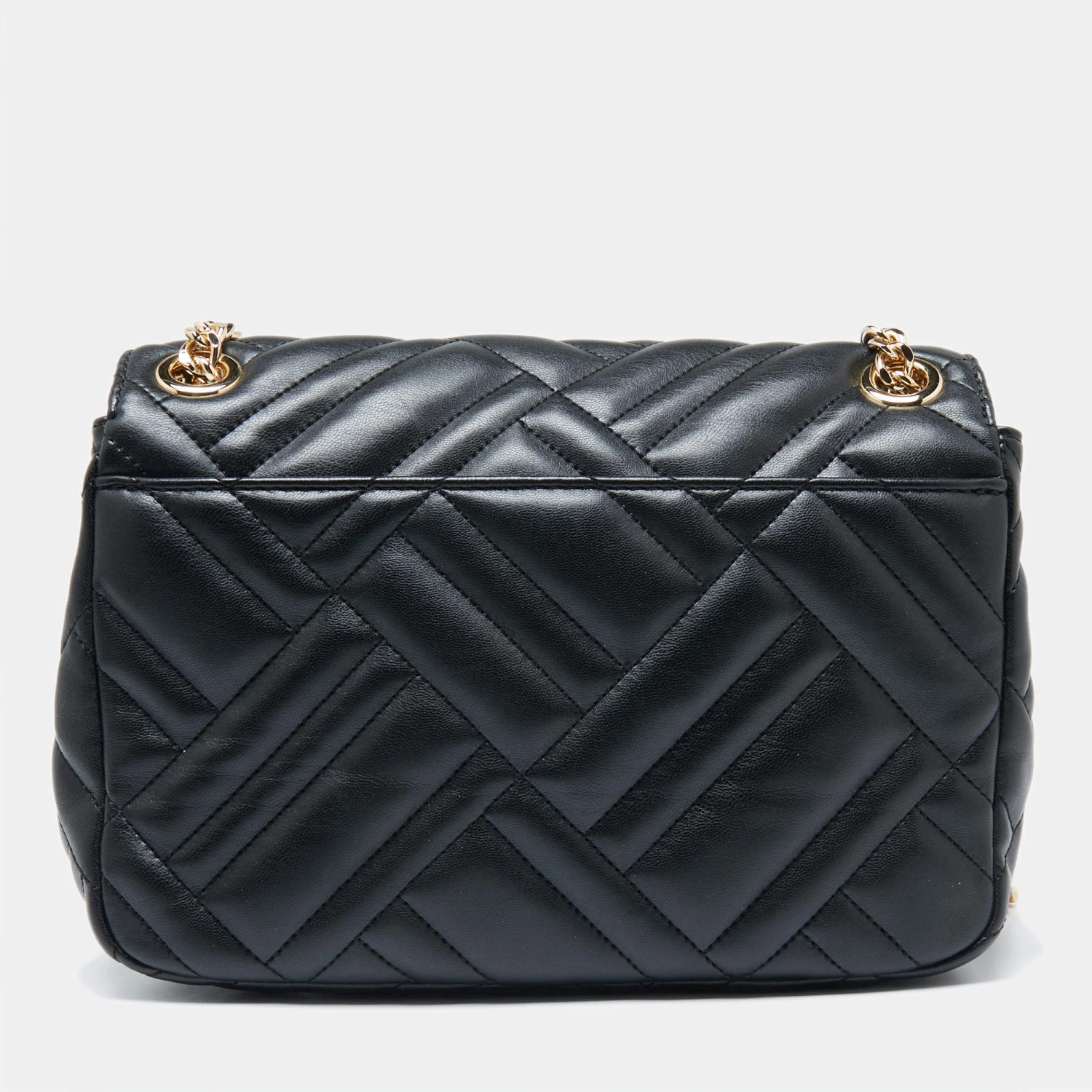 Michael Kors Black Leather Medium Peyton Shoulder Bag For Women - Image 4