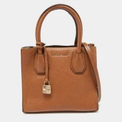 Michael Kors Brown Leather Mini Mercer Tote For Women