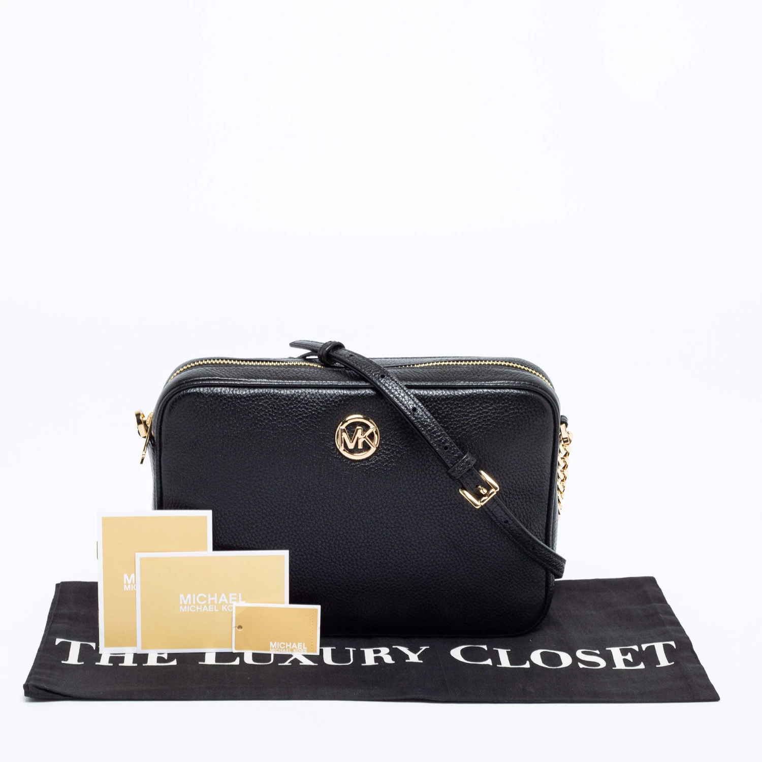 Michael Kors Black Leather Shoulder Bag For Women - Image 10