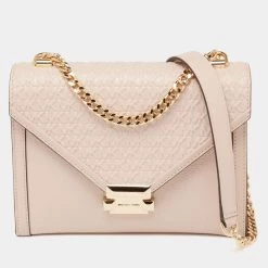 Michael Kors Powder Pink Leather Whitney Shoulder Bag For Women