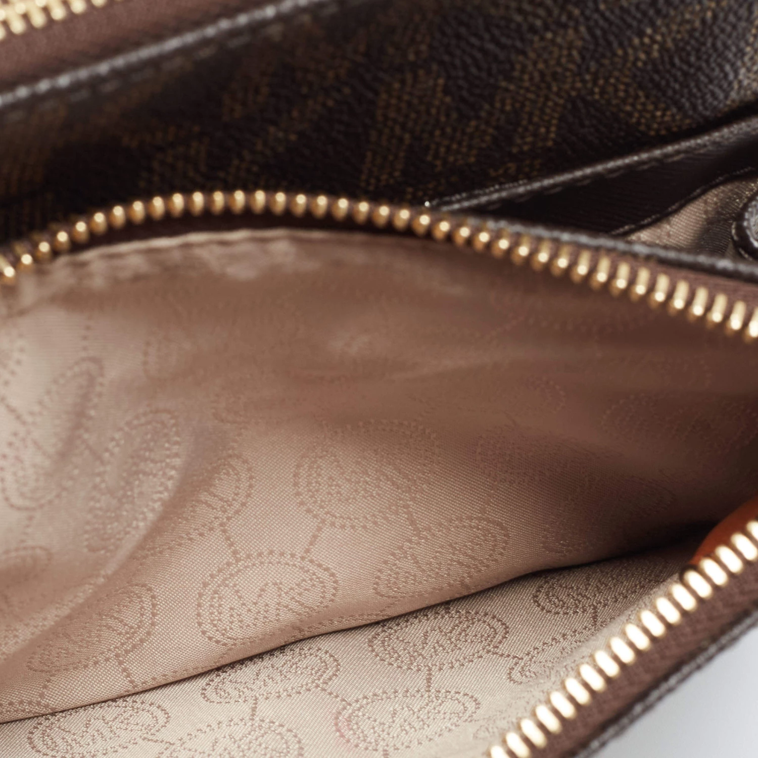 Michael Kors Brown Signature Coated Canvas And Leather Fulton Crossbody Bag For Women - Image 8