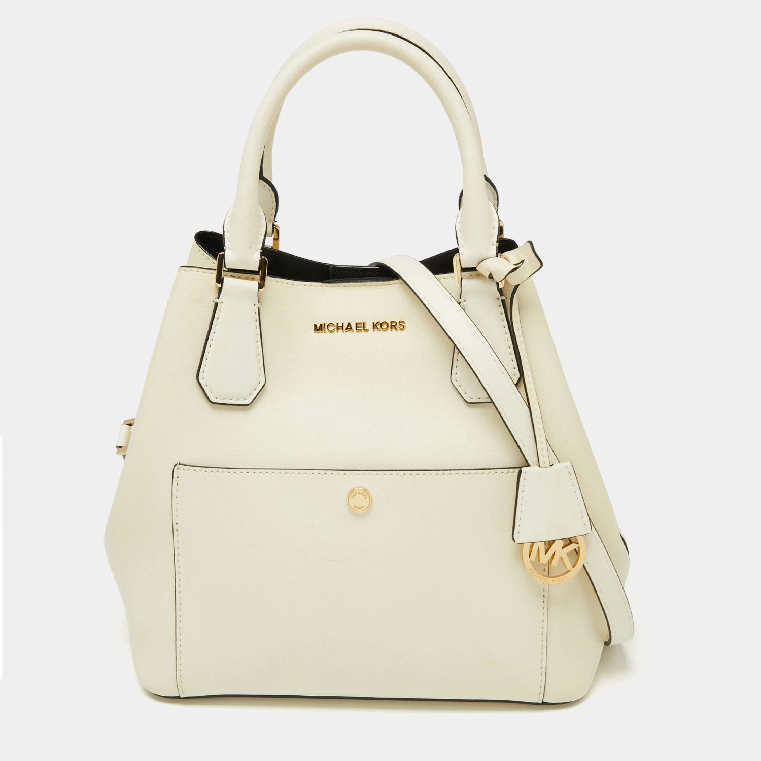 Michael Kors Off White Leather Greenwich Tote For Women
