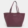 Michael Kors Burgundy Saffiano Leather Reversible Tote For Women