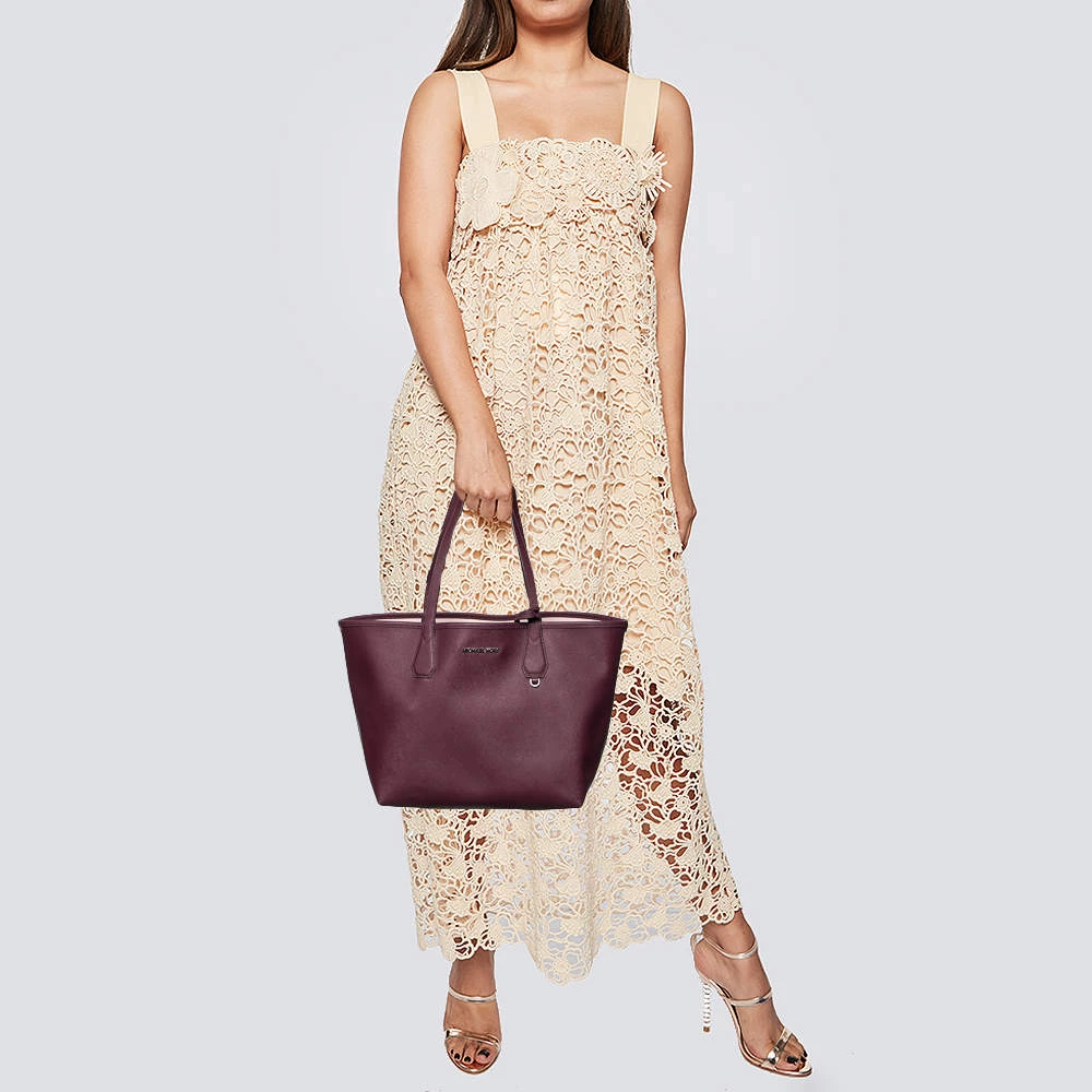 Michael Kors Burgundy Saffiano Leather Reversible Tote For Women - Image 2