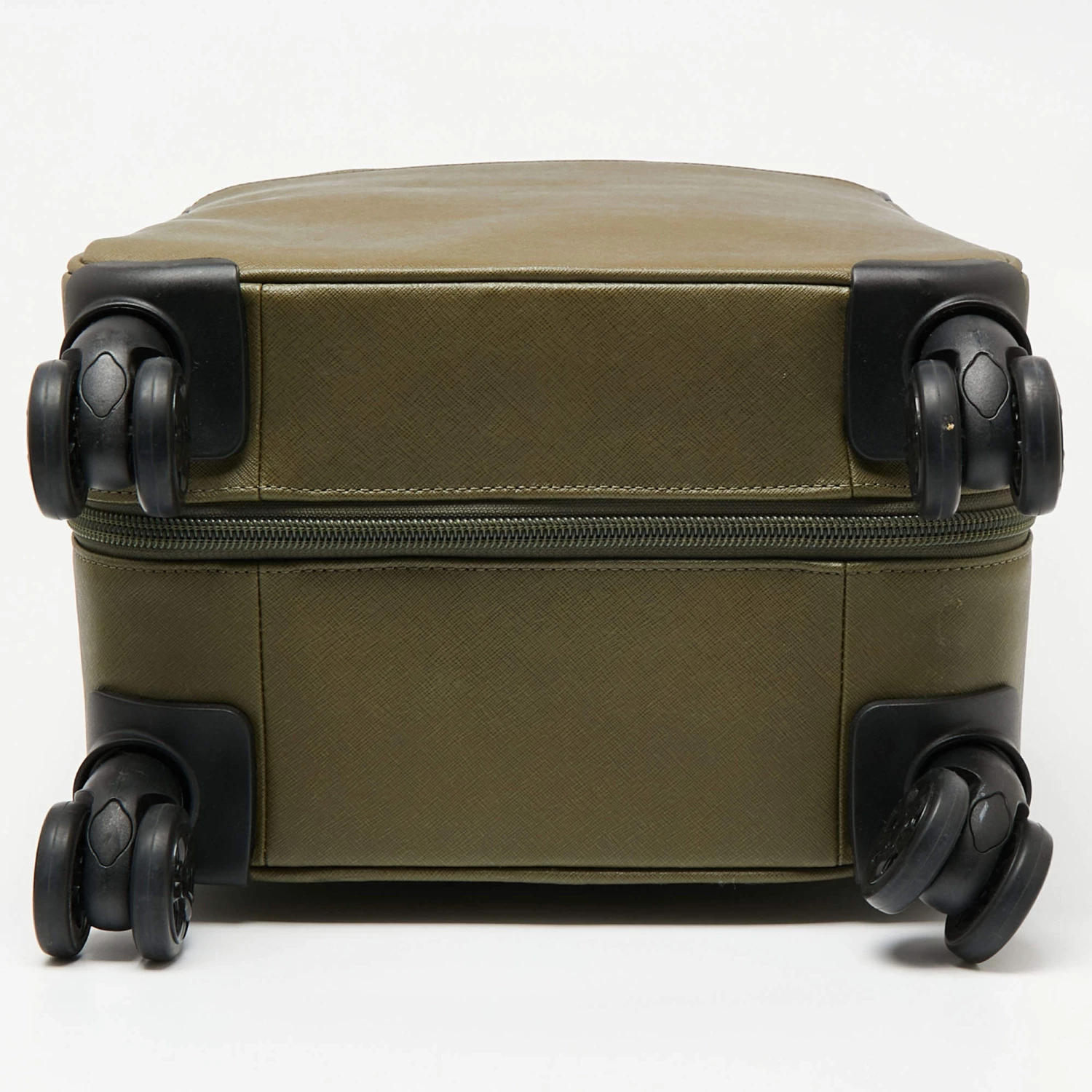 Michael Kors Olive Green Leather Jet Set Logo Luggage For Women - Image 8