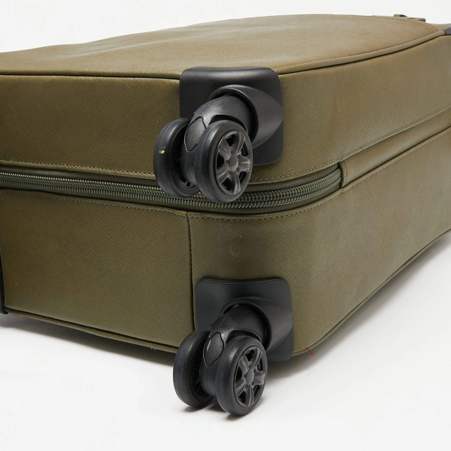 Michael Kors Olive Green Leather Jet Set Logo Luggage For Women - Image 12