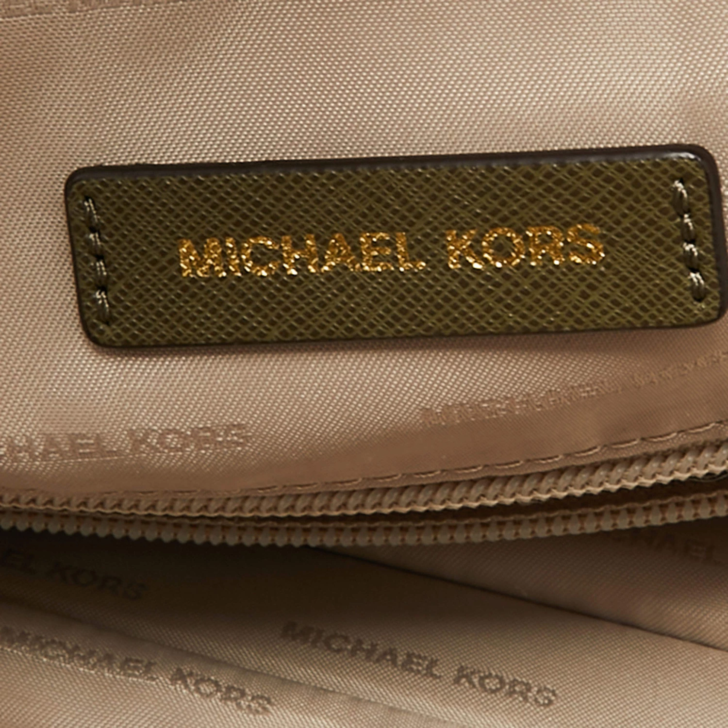 Michael Kors Olive Green Leather Jet Set Logo Luggage For Women - Image 10